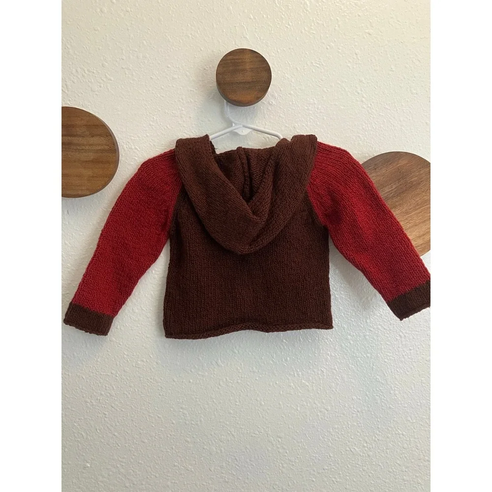 Peruvian Hand Loomed 100% Cotton Hooded‎ Sweater Handmade Size 6-12m